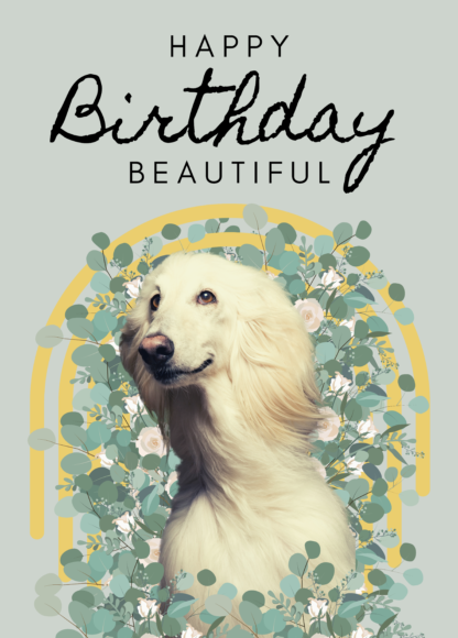 Happy Birhday Beautiful 1 Birthday Card Postkarte