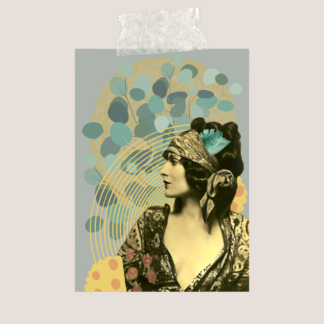 Postkarte Frau 20er Jahre Collage 3
