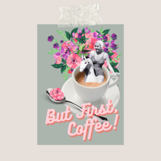 Postkarte But First Coffee Grußkarten